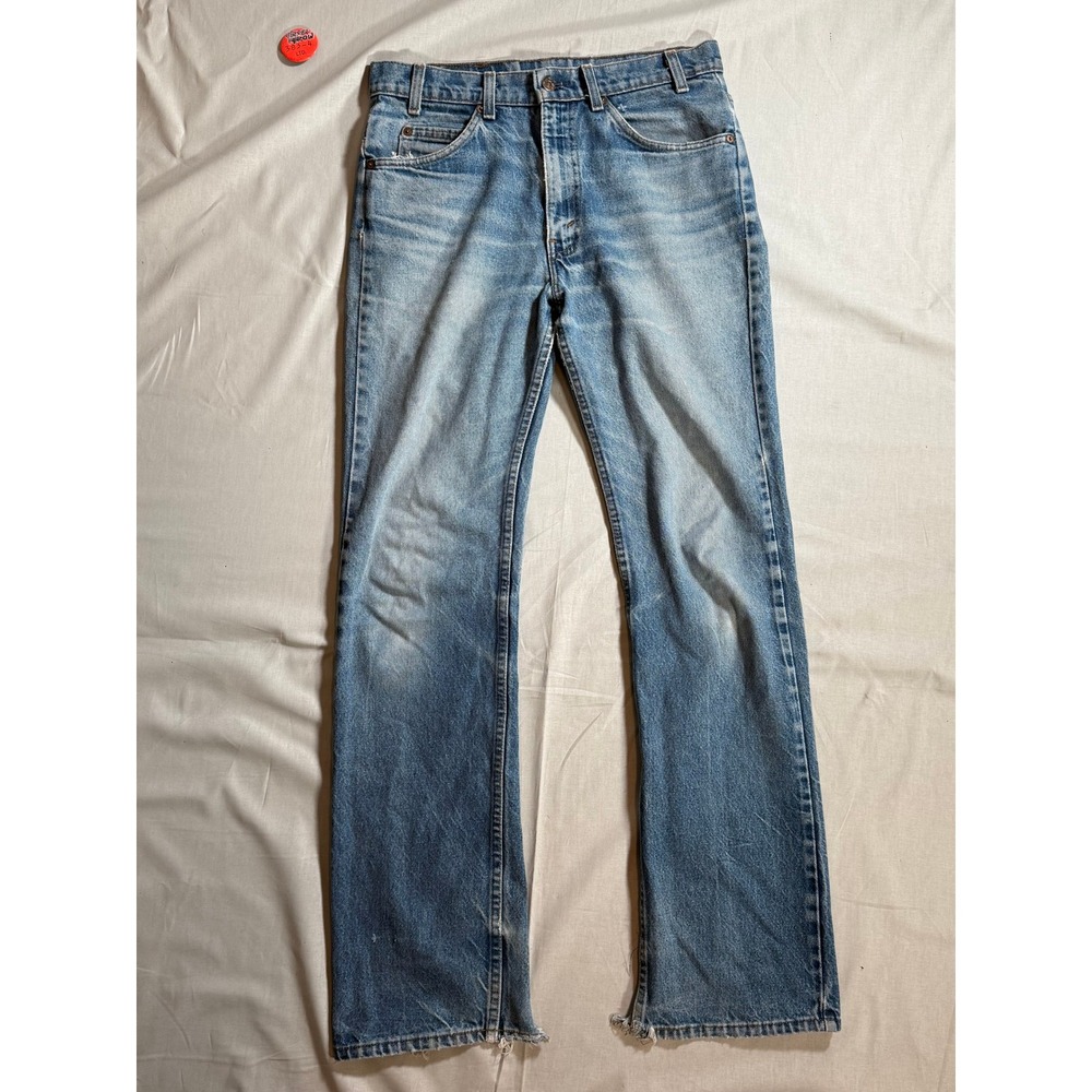 Vintage Levis 517 Orange Tab Jeans Late 70s Bootcut Light Wash Denim 32x33